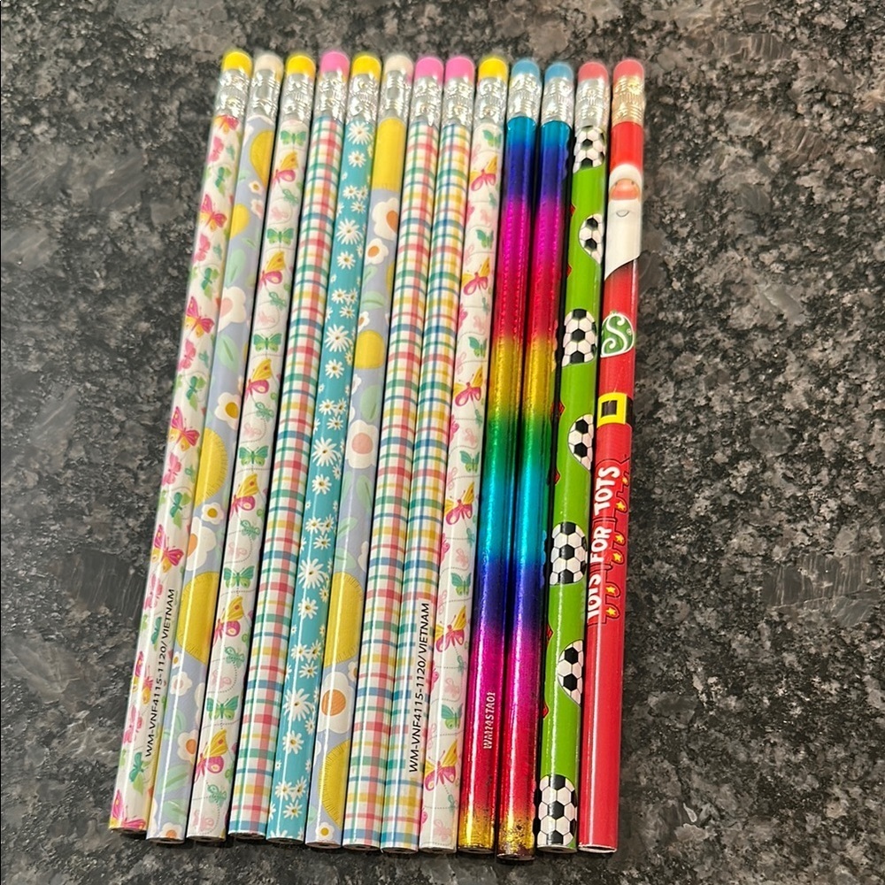 Vibrant Party Pencil Set with Assorted Colors